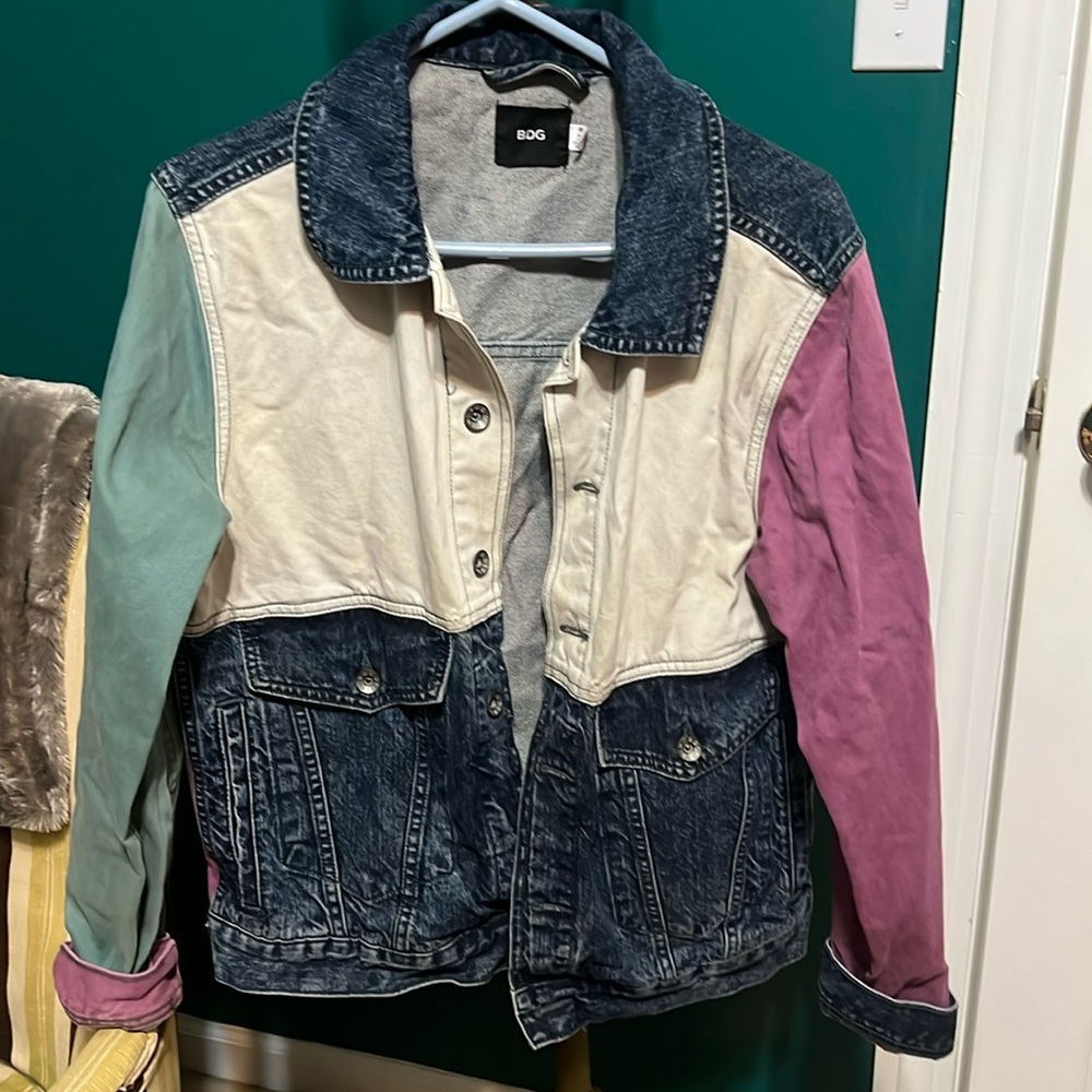 Blue Jean color block jacket